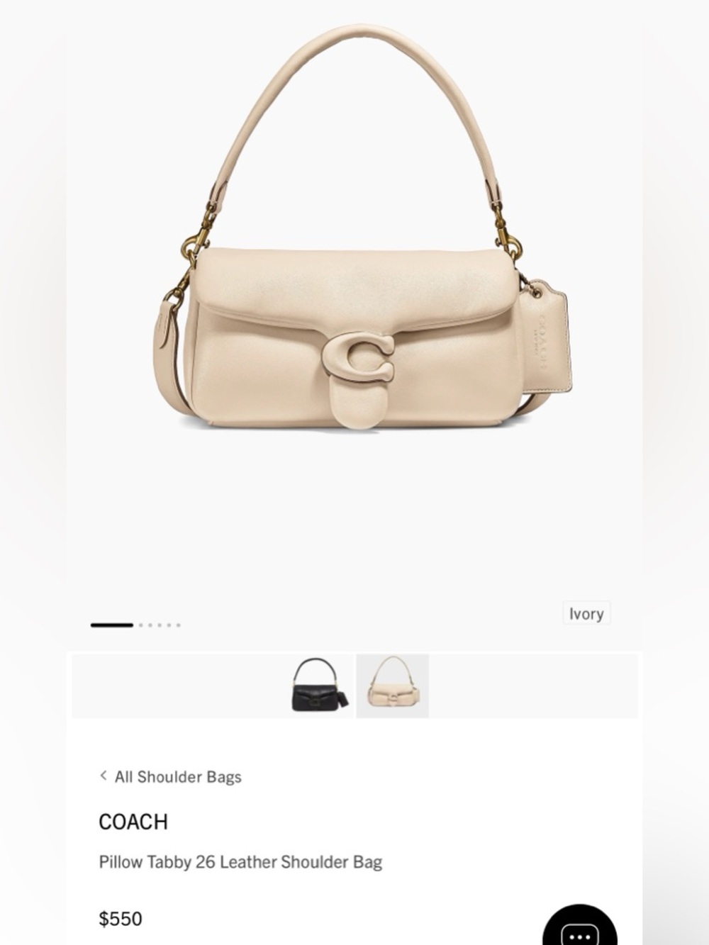 COACH Taffy Pink Pillow Tabby 26 Padded Nappa Leather Shoulder Bag - Picture 3 of 14